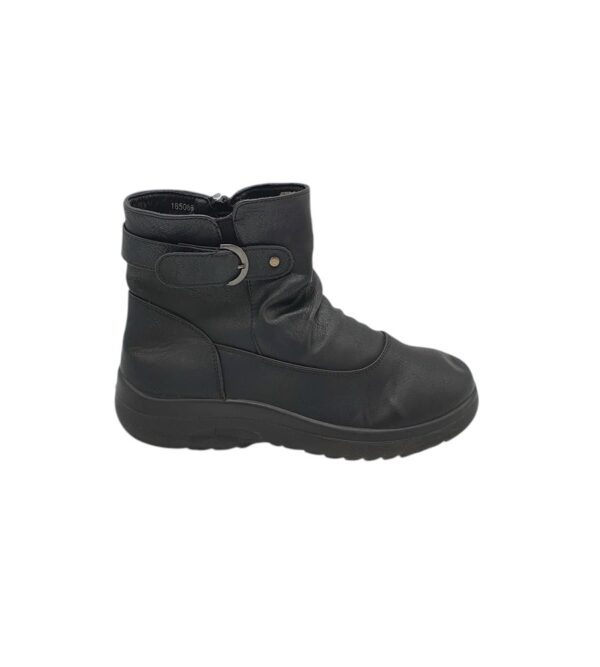 Ghete dama Lite 39, imitatie de piele, negru, imblanite - imagine 1