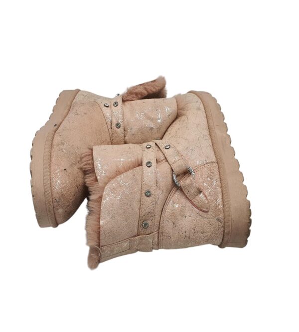 Cizme dama 41, material textil, roz, imblanite - imagine 4