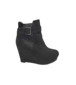 Botine dama Peckott 39, material textil, negru