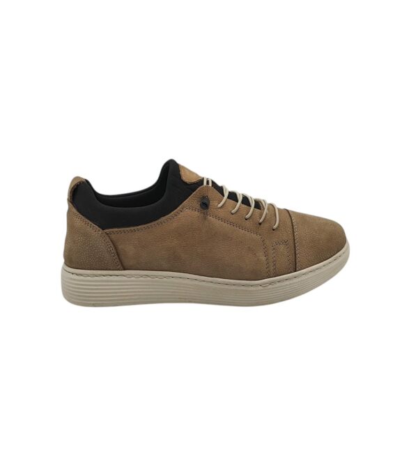 Adidasi barbati Onurhan 40.5, piele, material textil, maro - imagine 1