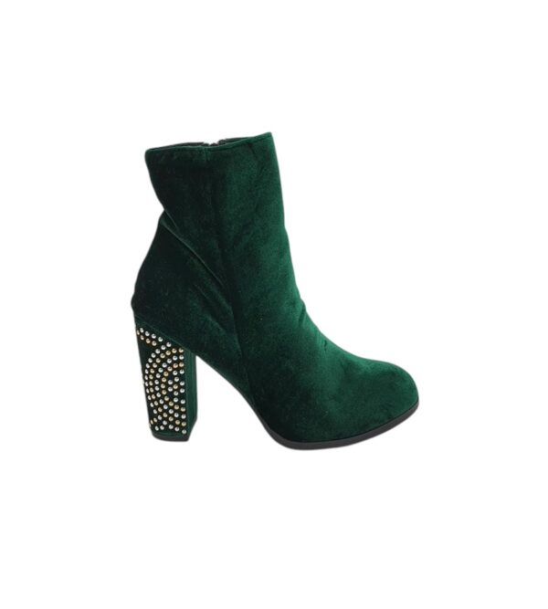 Botine dama Up Collection 39, material textil, verde - imagine 1