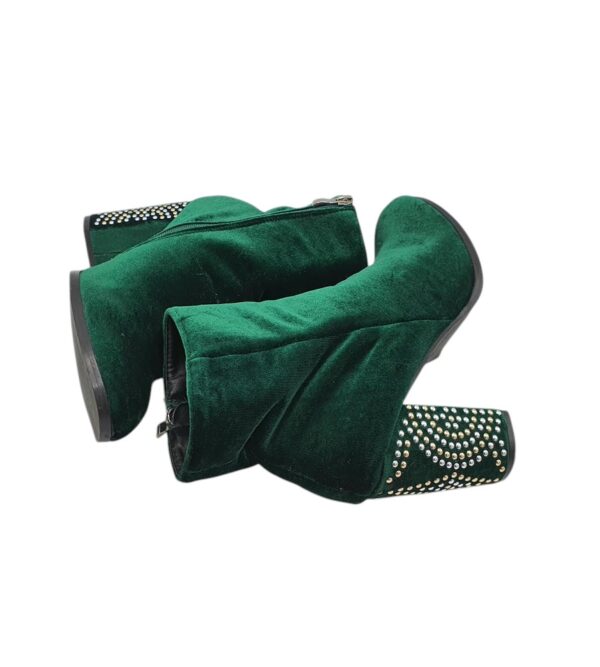 Botine dama Up Collection 39, material textil, verde - imagine 4