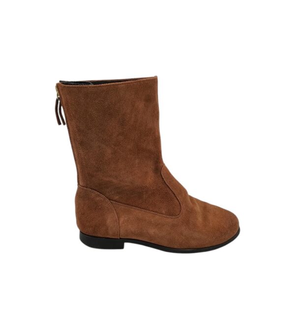 Cizme dama BC 37, piele intoarsa, maro - imagine 1