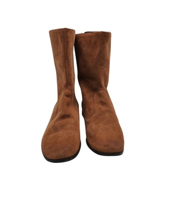 Cizme dama BC 37, piele intoarsa, maro - imagine 3