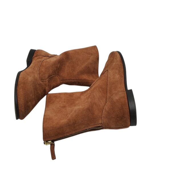 Cizme dama BC 37, piele intoarsa, maro - imagine 4