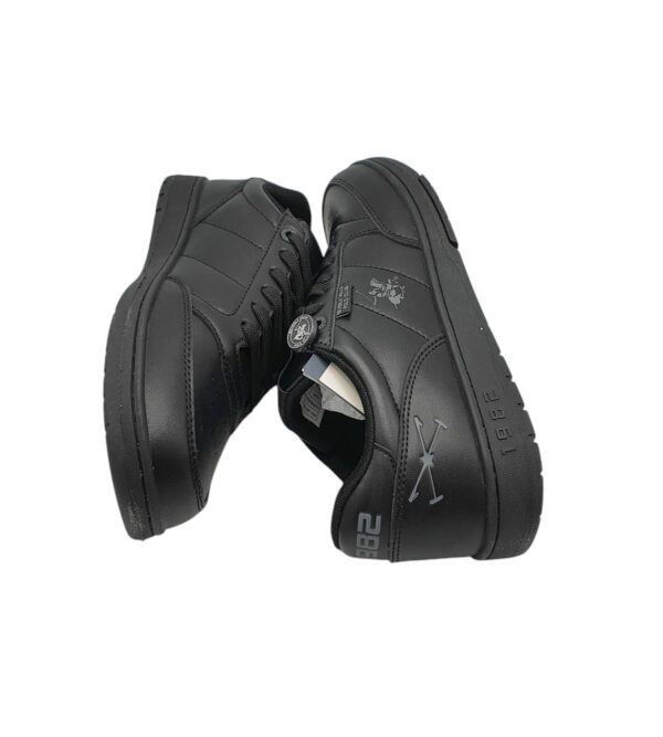 Adidasi barbati Polo  41, imitatie de piele,  negru - imagine 4