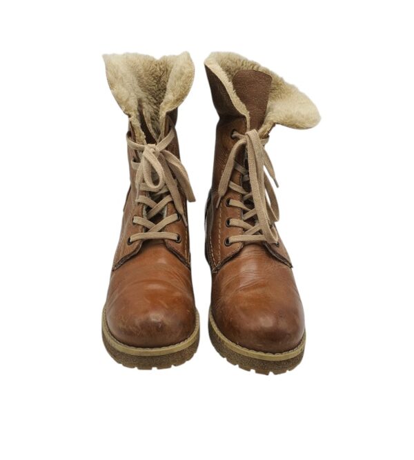 Ghete dama 40 , piele, maro , imblanite - imagine 3