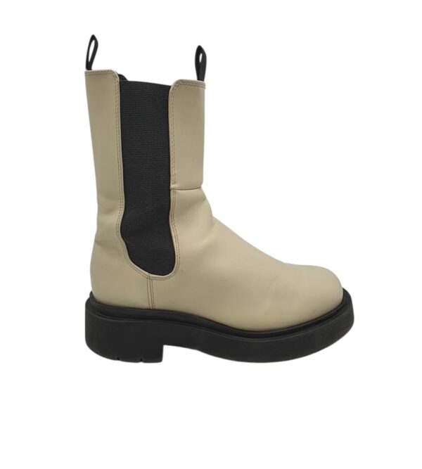 Botine dama H&M 40, imitatie de piele, crem - imagine 1