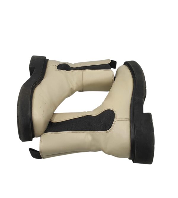 Botine dama H&M 40, imitatie de piele, crem - imagine 4
