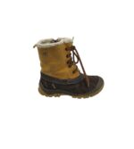 Cizme copii Primigi 28, piele intoarsa, maro negru, Gore-tex, imblanite