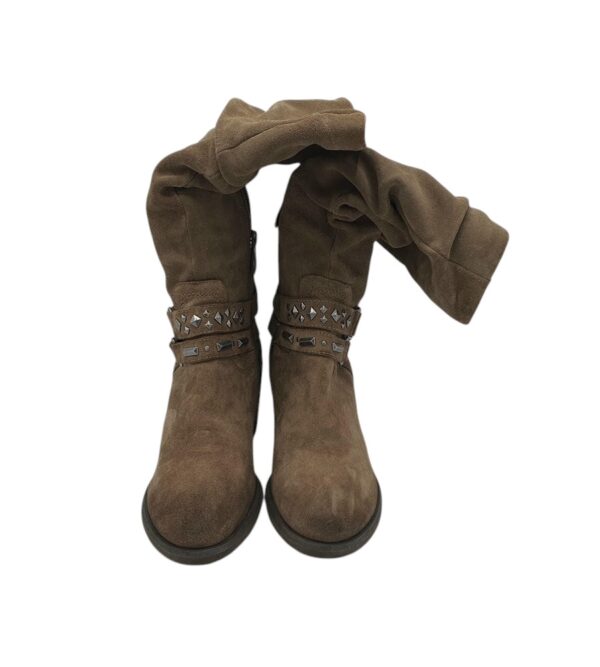 Cizme dama 5th Avenue 40, piele intoarsa, maro - imagine 3