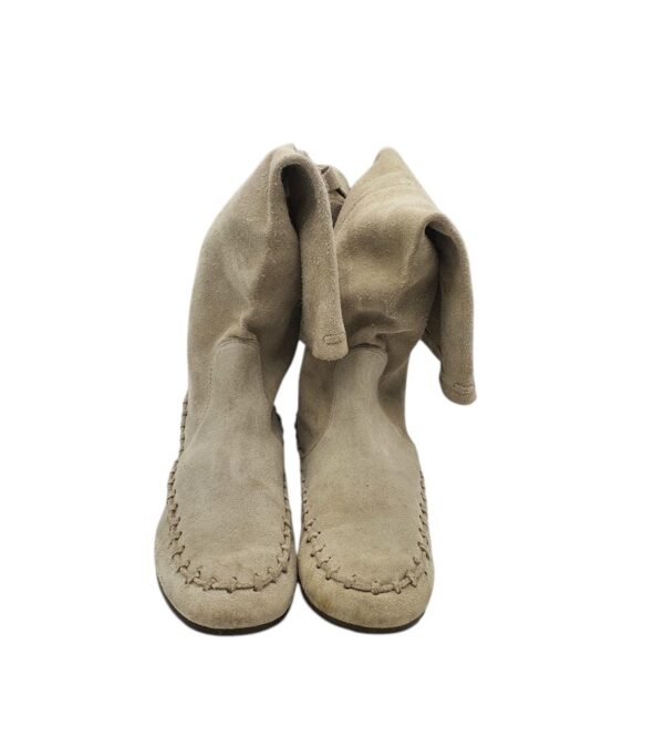 Cizme dama San Marina 38, piele intoarsa, bej - imagine 3