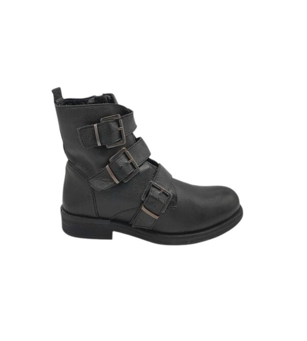 Ghete dama Fortini 39, piele, negru - imagine 1