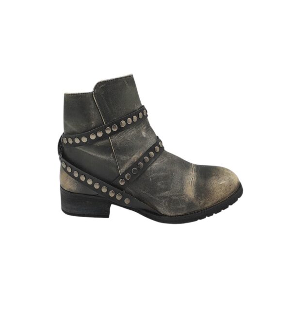 Botine dama 41, imitatie de piele, gri - imagine 1
