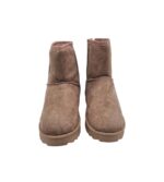 Cizme dama 38, material textil, bej , imblanite - imagine 3
