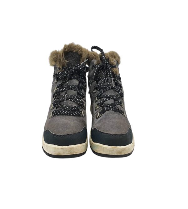 Ghete dama Quechua 38, piele intoarsa, gri, waterproof, imblanite - imagine 3