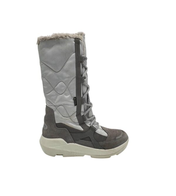 Cizme copii Superfit 33, piele intoarsa, material textil, gri, imblanite, Gore-tex - imagine 1