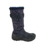 Cizme dama 39, material textil, piele intoarsa, albastru mov, imblanite
