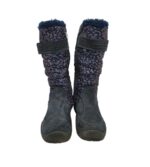 Cizme dama 39, material textil, piele intoarsa, albastru mov, imblanite - imagine 3