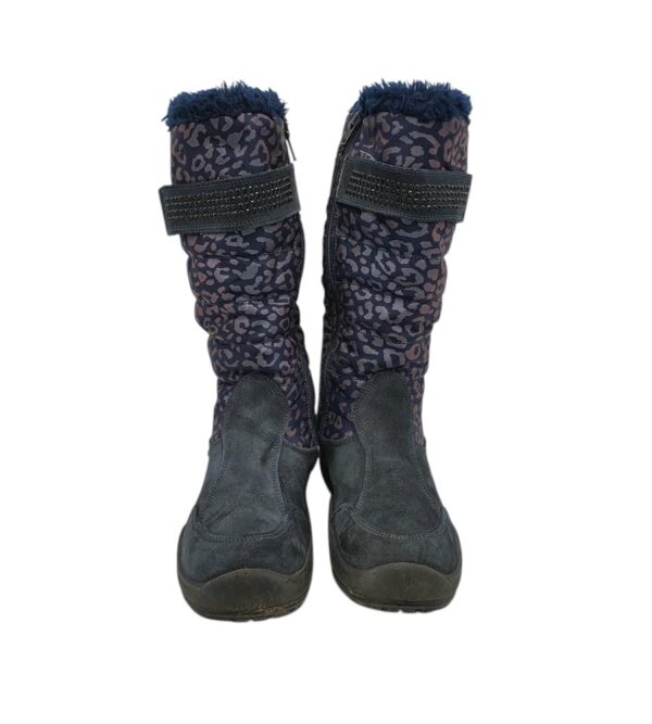 Cizme dama 39, material textil, piele intoarsa, albastru mov, imblanite - imagine 3