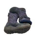 Cizme dama 39, material textil, piele intoarsa, albastru mov, imblanite - imagine 4