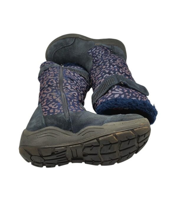 Cizme dama 39, material textil, piele intoarsa, albastru mov, imblanite - imagine 4