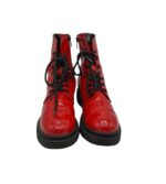 Ghete dama Tamaris 40, imitatie de piele, rosu - imagine 3