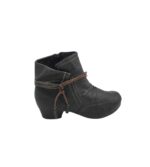 Botine dama Superin 38, imitatie de piele, negru