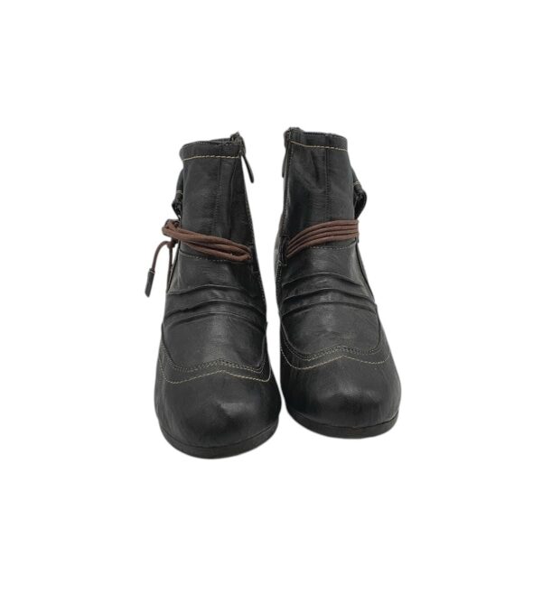 Botine dama Superin 38, imitatie de piele, negru - imagine 3