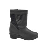 Cizme dama Luftpolster 42, piele, negru, imblanite