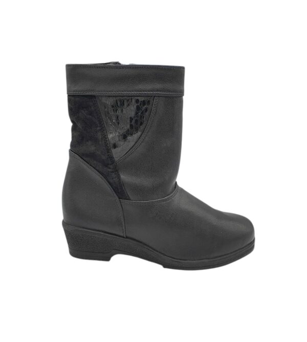 Cizme dama Luftpolster 42, piele, negru, imblanite - imagine 1
