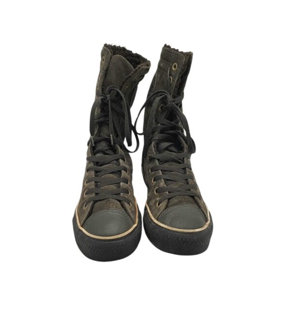Tenisi dama Converse 41, piele intoarsa, gri, imblanite - imagine 3