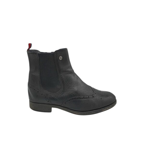 Botine dama Tommy Hilfiger 40, piele, negru - imagine 1