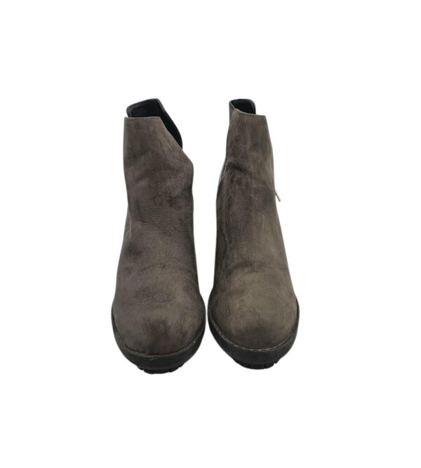 Botine dama Zara 38, material textil, imitatie de piele, gri negru - imagine 3