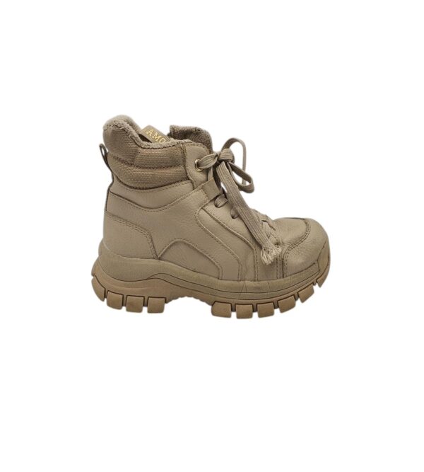 Ghete copii G&M 30, imitatie de piele, bej - imagine 1