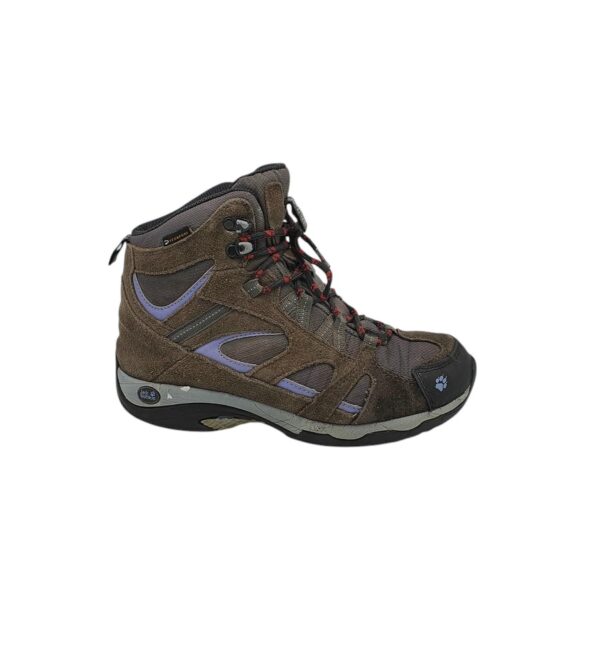 Ghete dama Jack Wolfskin 39, piele intoarsa, material textil, maro gri - imagine 1