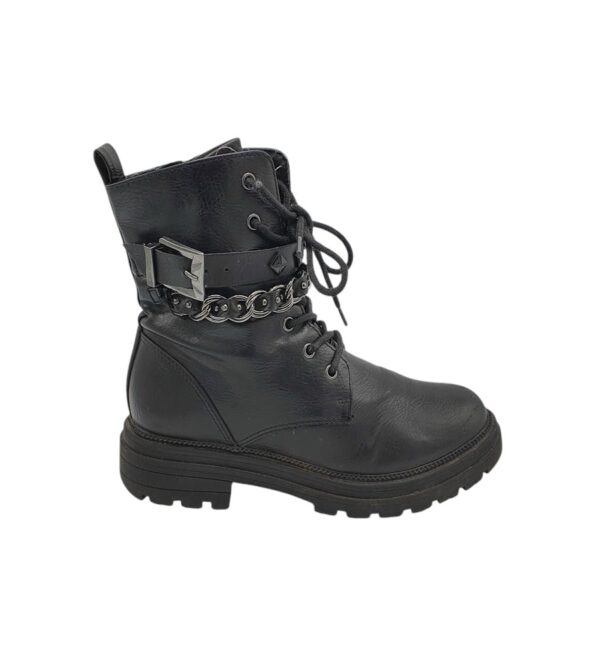 Ghete dama 37, imitatie de piele, negru - imagine 1