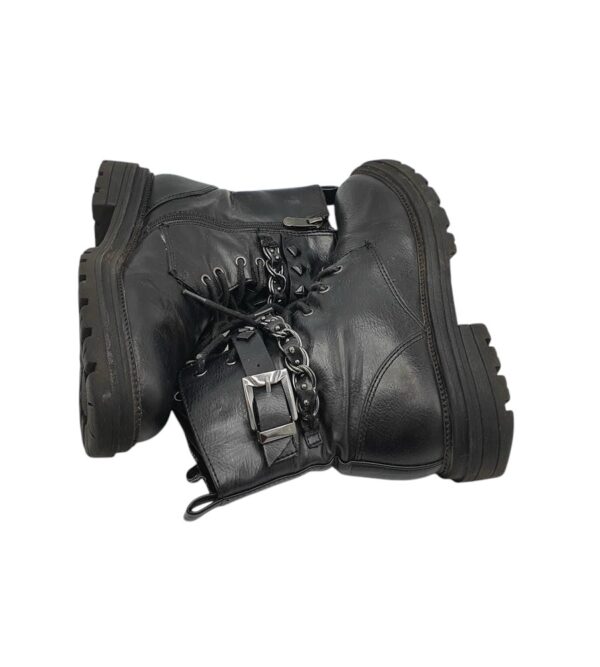 Ghete dama 37, imitatie de piele, negru - imagine 4