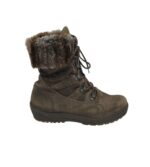Ghete dama Waldlaufer 41, piele, material textil, bej, imblanite