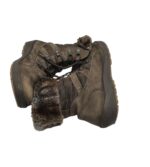 Ghete dama Waldlaufer 41, piele, material textil, bej, imblanite - imagine 4
