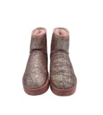 Cizme dama 37, material textil, roz gri, imblanite - imagine 3