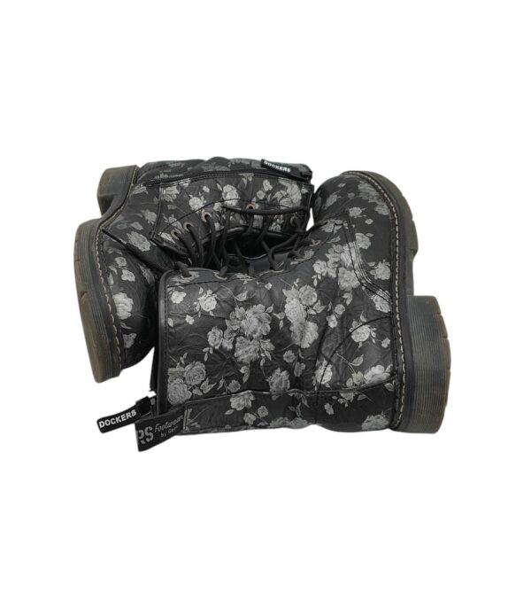 Ghete dama Dockers 37, imitatie de piele, negru gri - imagine 4