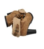 Ghete dama 40, material textil, maro, imblanite - imagine 4