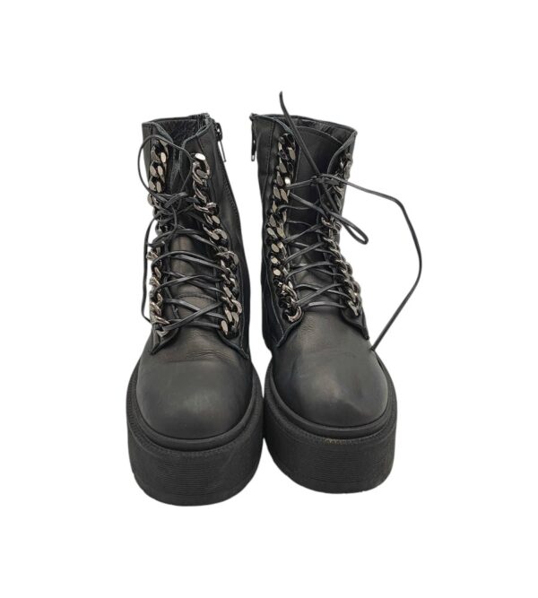 Ghete dama 36, piele, negru - imagine 3