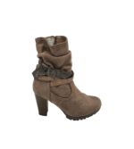 Botine dama City Walk 36, material textil, bej