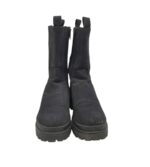 Cizme dama Isabac 39, imitatie de piele, material textil, negru - imagine 3