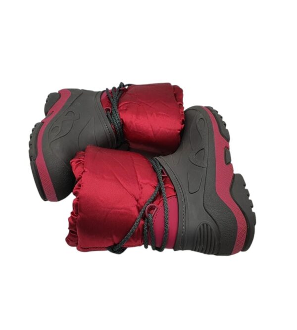 Cizme copii 32, alte materiale, negru rosu, imblanite - imagine 4