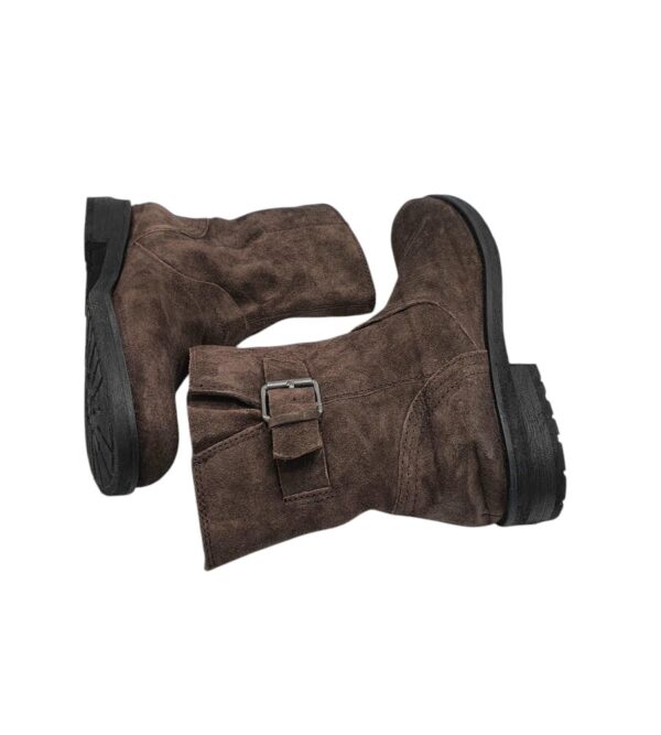 Cizme dama Geox 39, piele intoarsa, bej - imagine 4