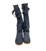 Cizme dama 37, piele intoarsa, albastru - imagine 3