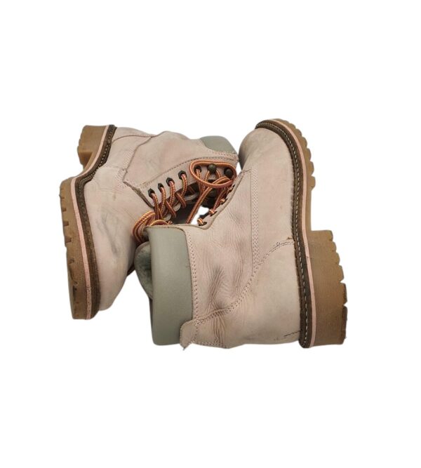 Ghete dama 39, piele, bej, imblanite - imagine 4